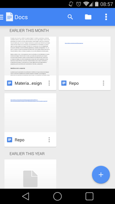 Imagen de la aplicación de Documentos en Android